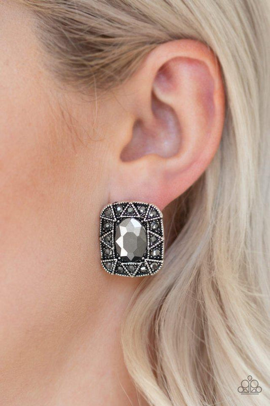 Young Money Silver Earrings Post Back Paparazzi E0037