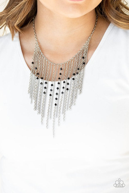 First Class Fringe Black Necklace Paparazzi N0560