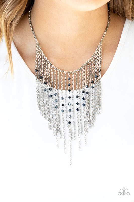 First Class Fringe Blue Necklace Paparazzi N0111