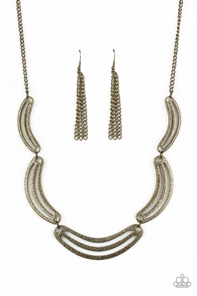 Palm Springs Pharaoh Brass Necklace N0196
