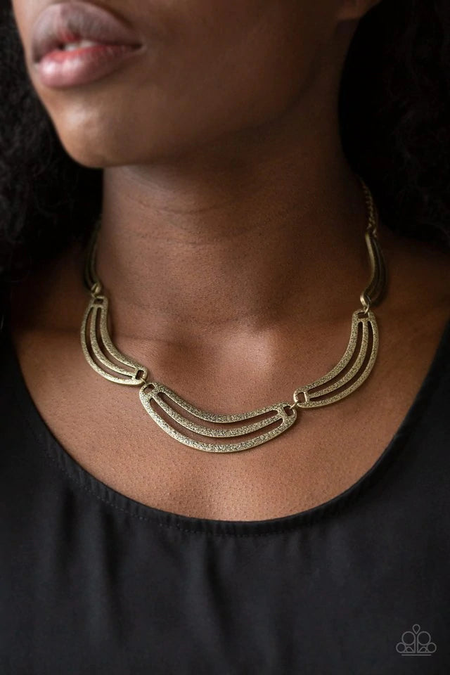 Palm Springs Pharaoh Brass Necklace N0196