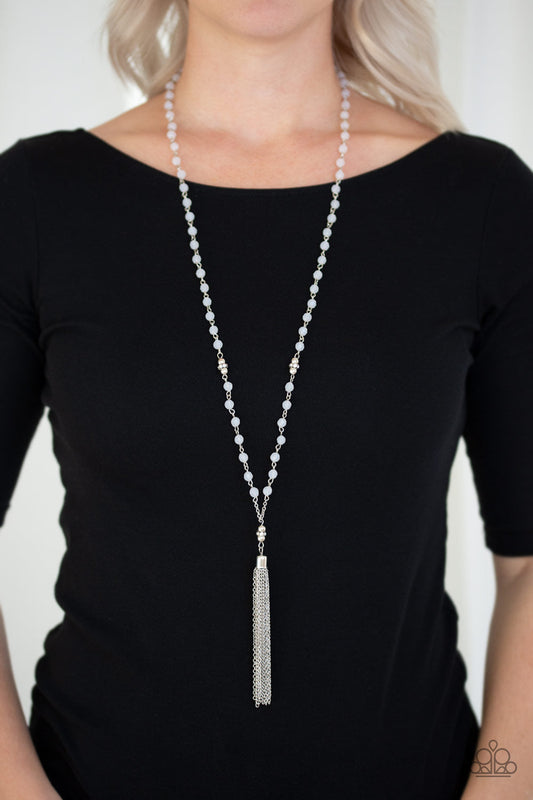 Tassel Takeover White Necklace Paparazzi N0597