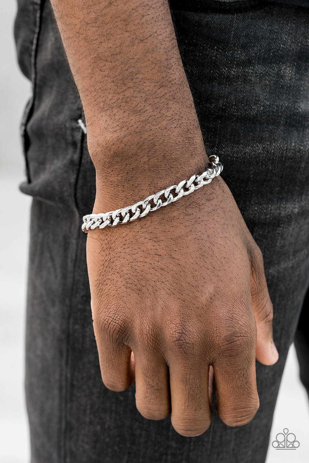 Take It To The Bank Silver Link Chain Urban Bracelet Paparazzi B0589