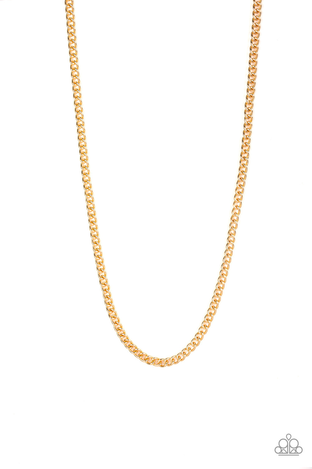 First Rule Of Fight Club - Gold Chain Urban Necklace Paparazzi N1397