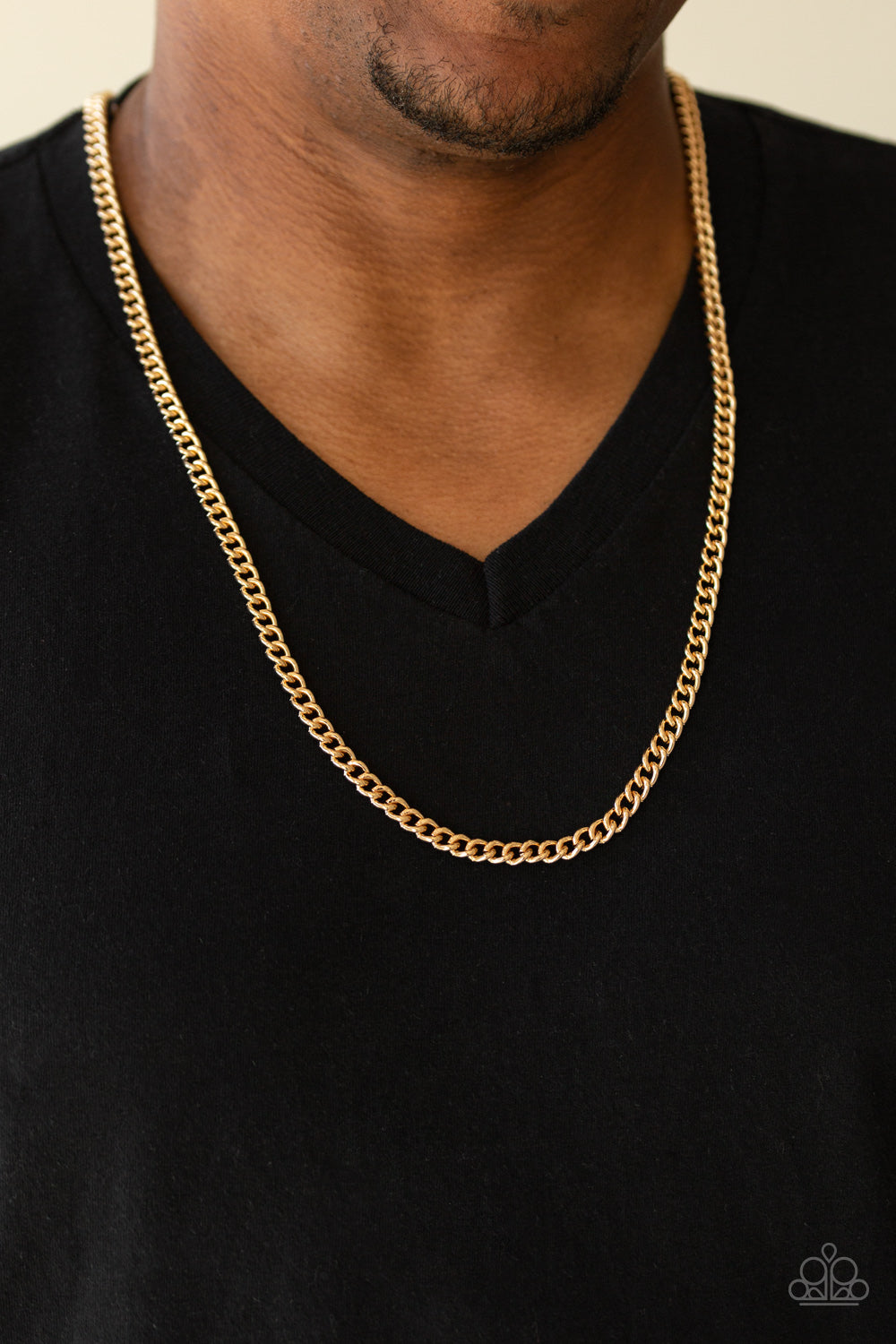 First Rule Of Fight Club - Gold Chain Urban Necklace Paparazzi N1397