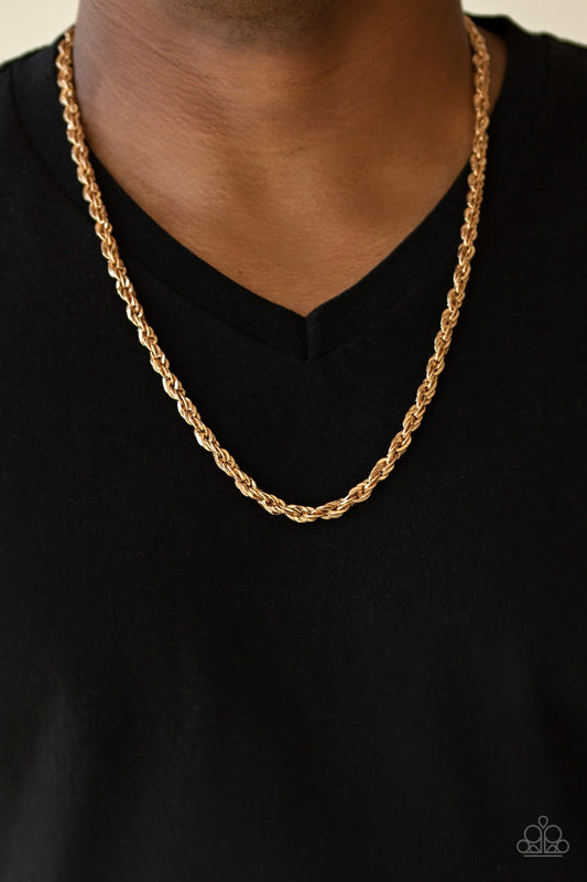 Instant Replay Gold Urban Chain Necklace Paparazzi N0163