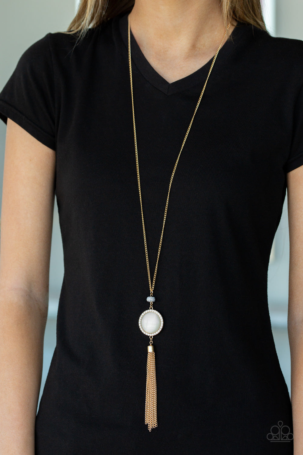 Sparkling Spectacle Gold Cat's Eye Necklace  Paparazzi N0068