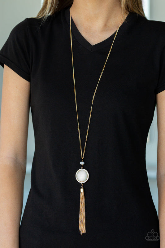 Sparkling Spectacle Gold Cat's Eye Necklace  Paparazzi N0068