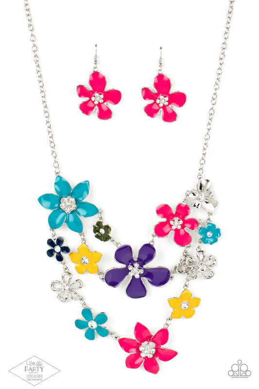 2013 Zi Collection Necklace - Multi Colored Flower Necklace Zi Collection Empire Diamond Exclusive Paparazzi