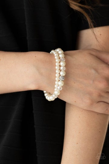 Cotton Candy Dreams White Bracelet Paparazzi B0092