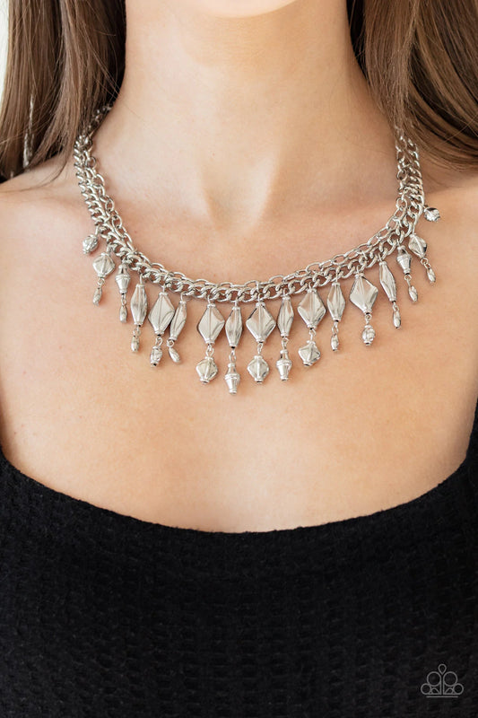 Trinket Trade Silver Necklace Paparazzi N0007