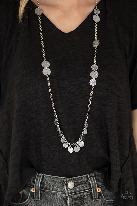 Trailblazing Trinket Silver Necklace Paparazzi N0164