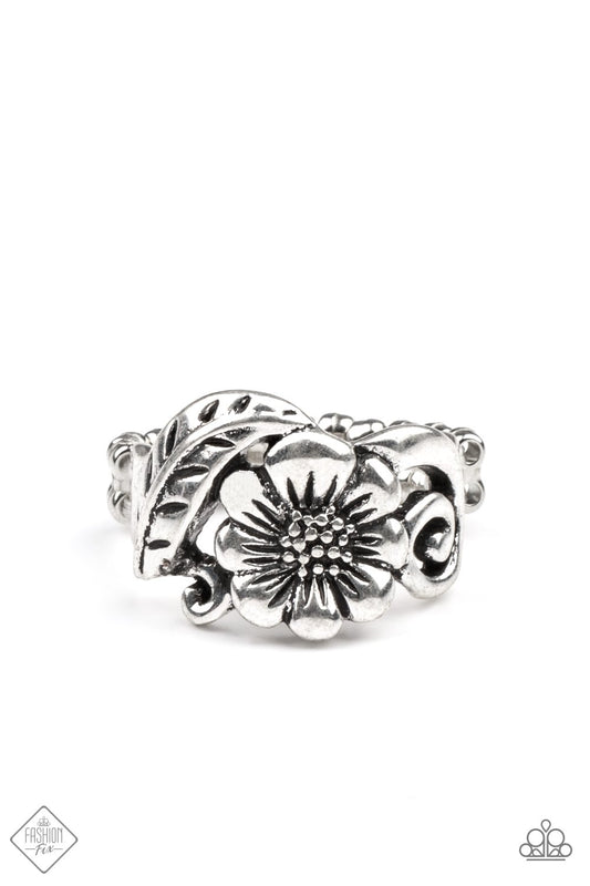 Oceanside Orchard Silver Ring May 2021 Fashion Fix Paparazzi R0078