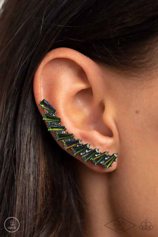 I Think ICE Can - Multi Oil Spill Ear Crawler Earring Paparazzi Black Diamond Exclusive Life Of The Party E0666