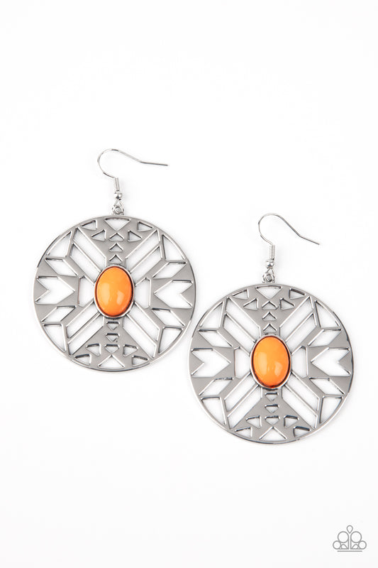 Southwest Walkabout - Orange Earring Paparazzi E0180