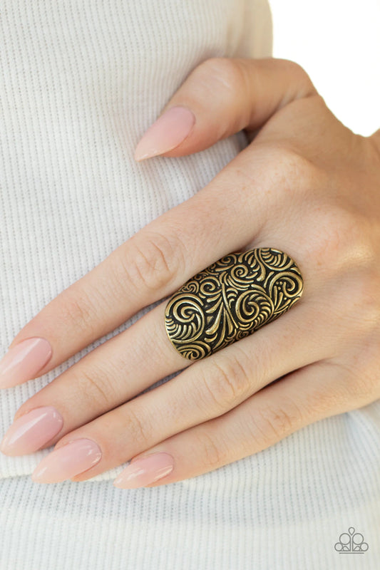 Paisley Paradise Brass Ring Paparazzi R0051