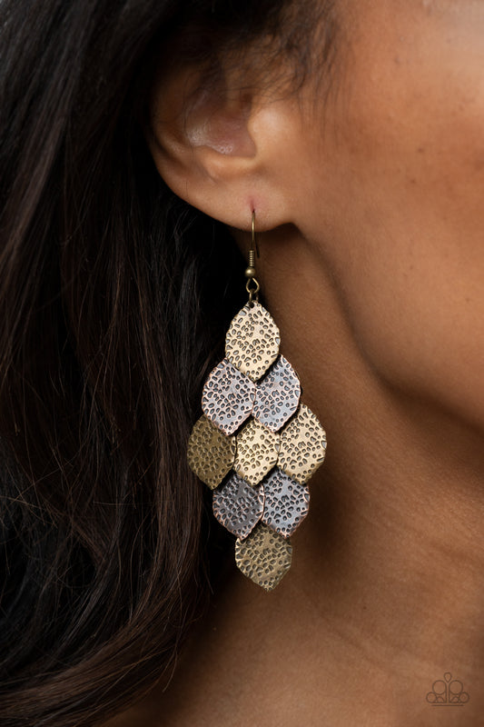 Loud and Leafy - Multi Earring Paparazzi E0358