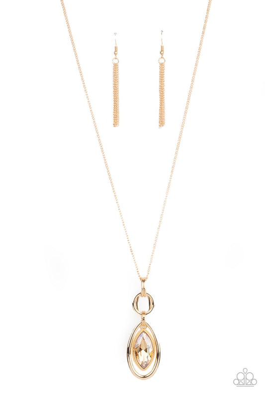 Glamorously Glaring Gold Necklace Paparazzi N0099