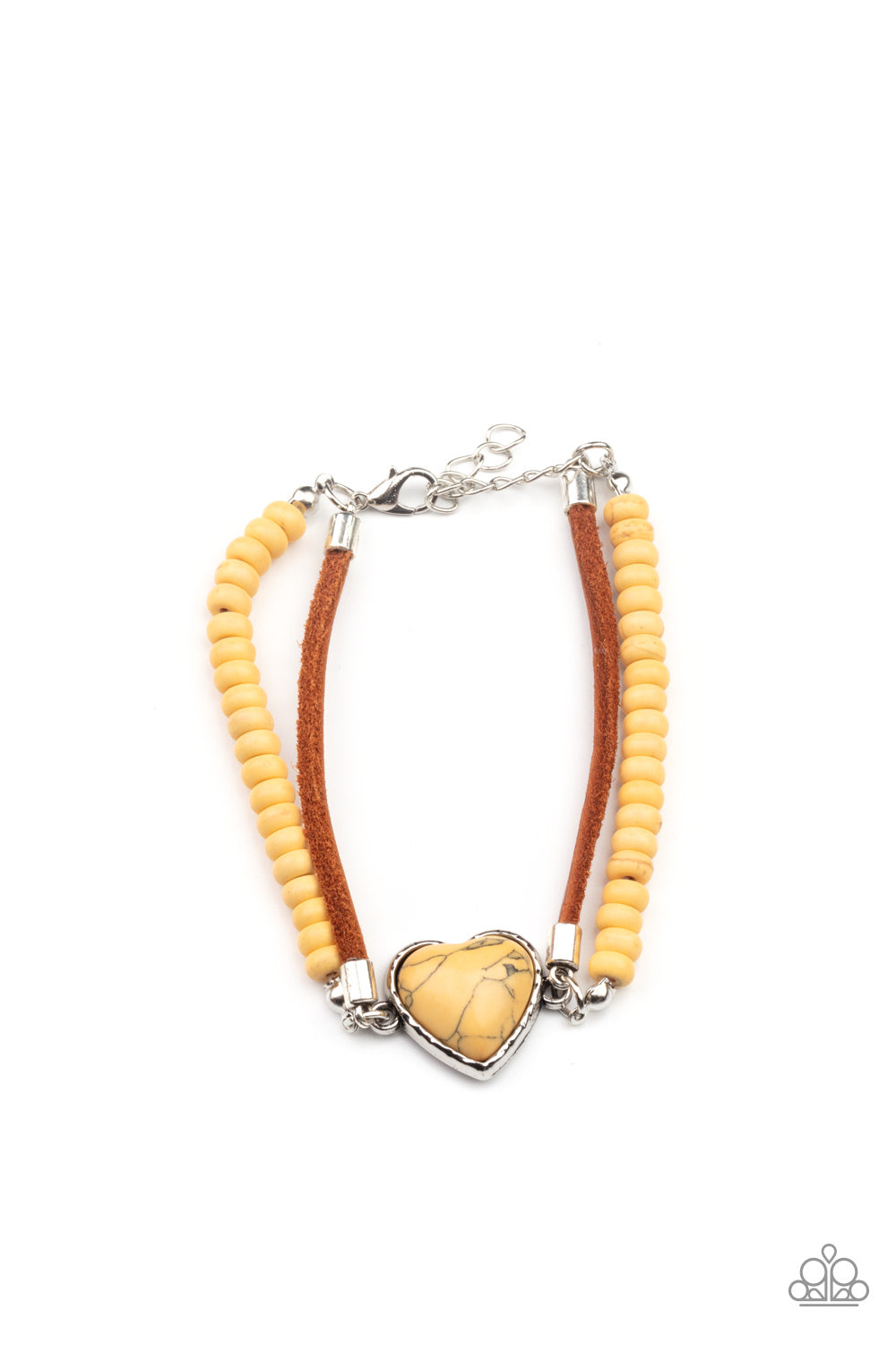 Charmingly Country - Yellow Cracked Stone Bracelet Paparazzi B0460