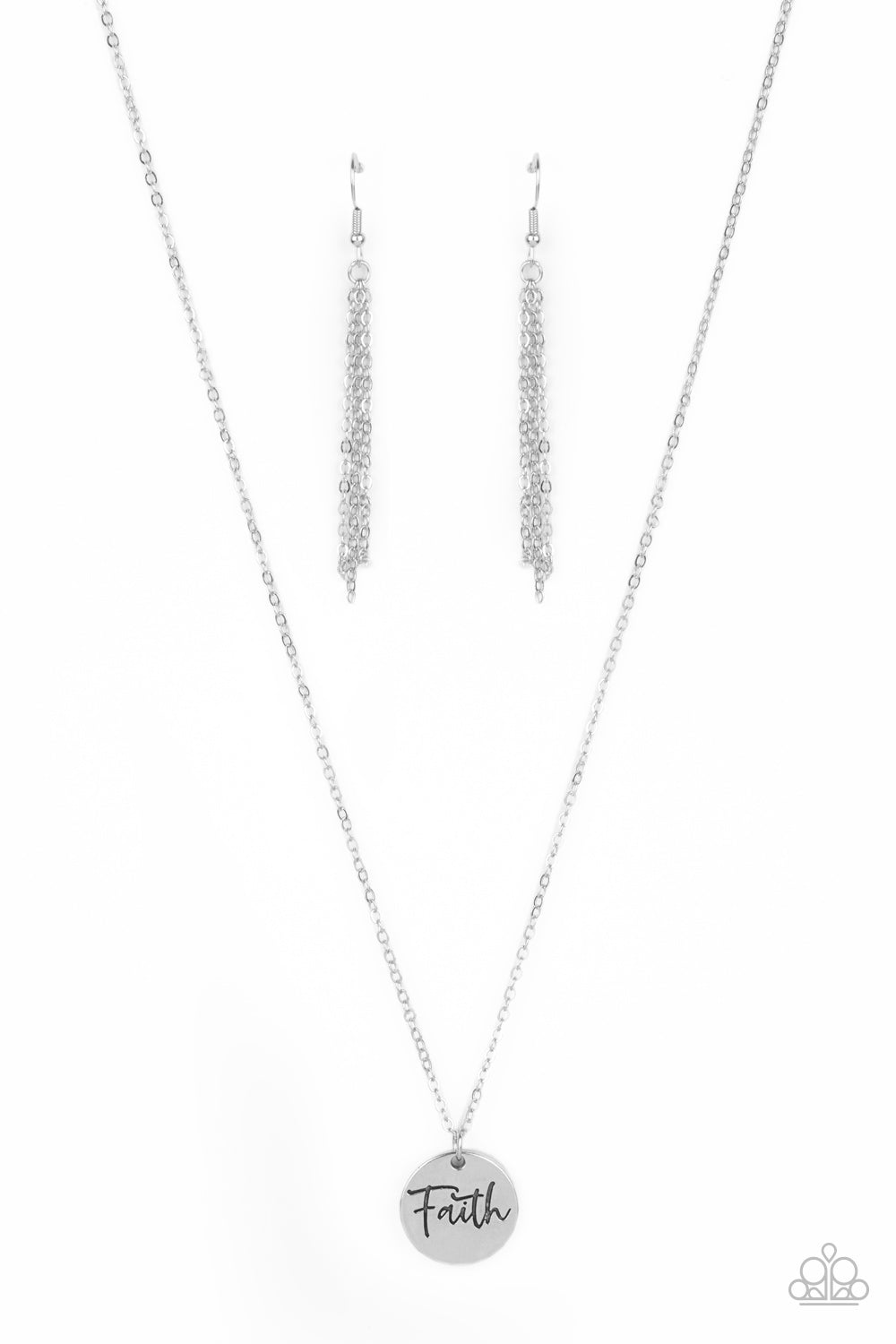 Choose Faith - Silver Necklace Paparazzi N0422