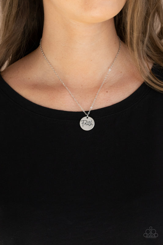 Choose Faith - Silver Necklace Paparazzi N0422