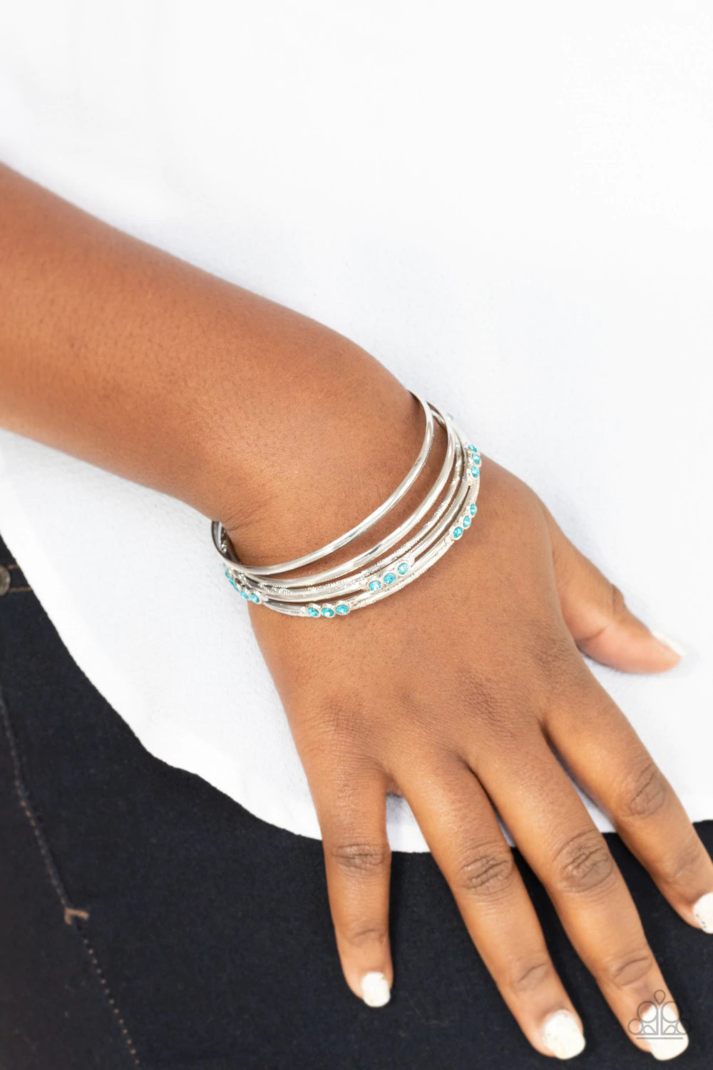 Stackable Sparkle Blue Bracelet Paparazzi B0070