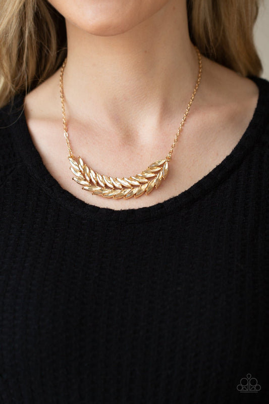 Flight Of Fanciness Gold Necklace Paparazzi N0213