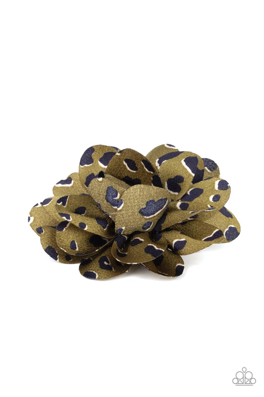 Panama Picnic Green Animal Print Hair Clip Paparazzi H0004