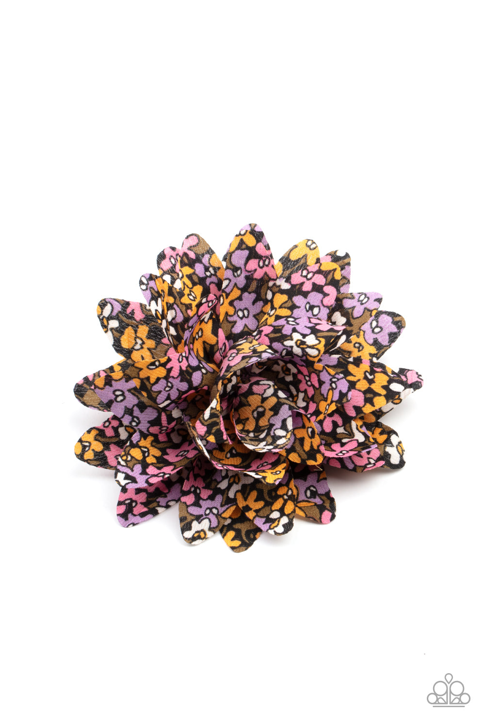 Blooming Boundaries - Multi Pink Purple Black Floral Print Hair Flower Clip Paparazzi H0056