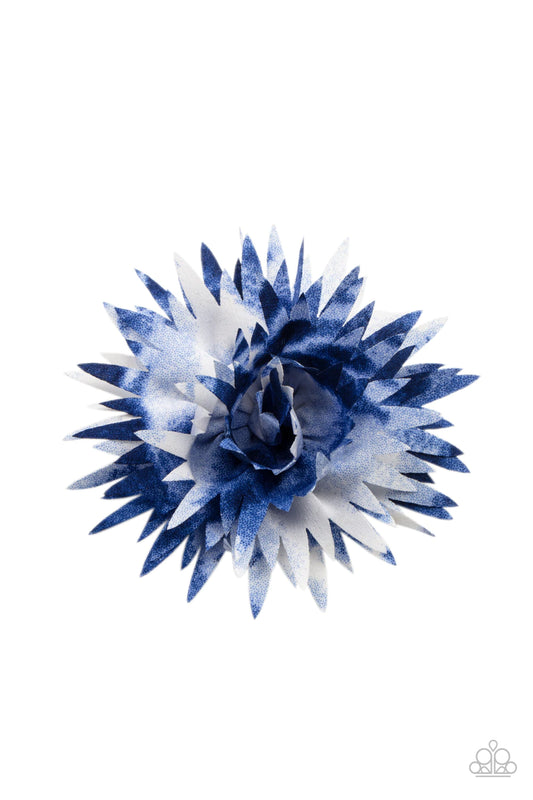 My Favorite Color Is Tie Dye Blue Hairclip H0007