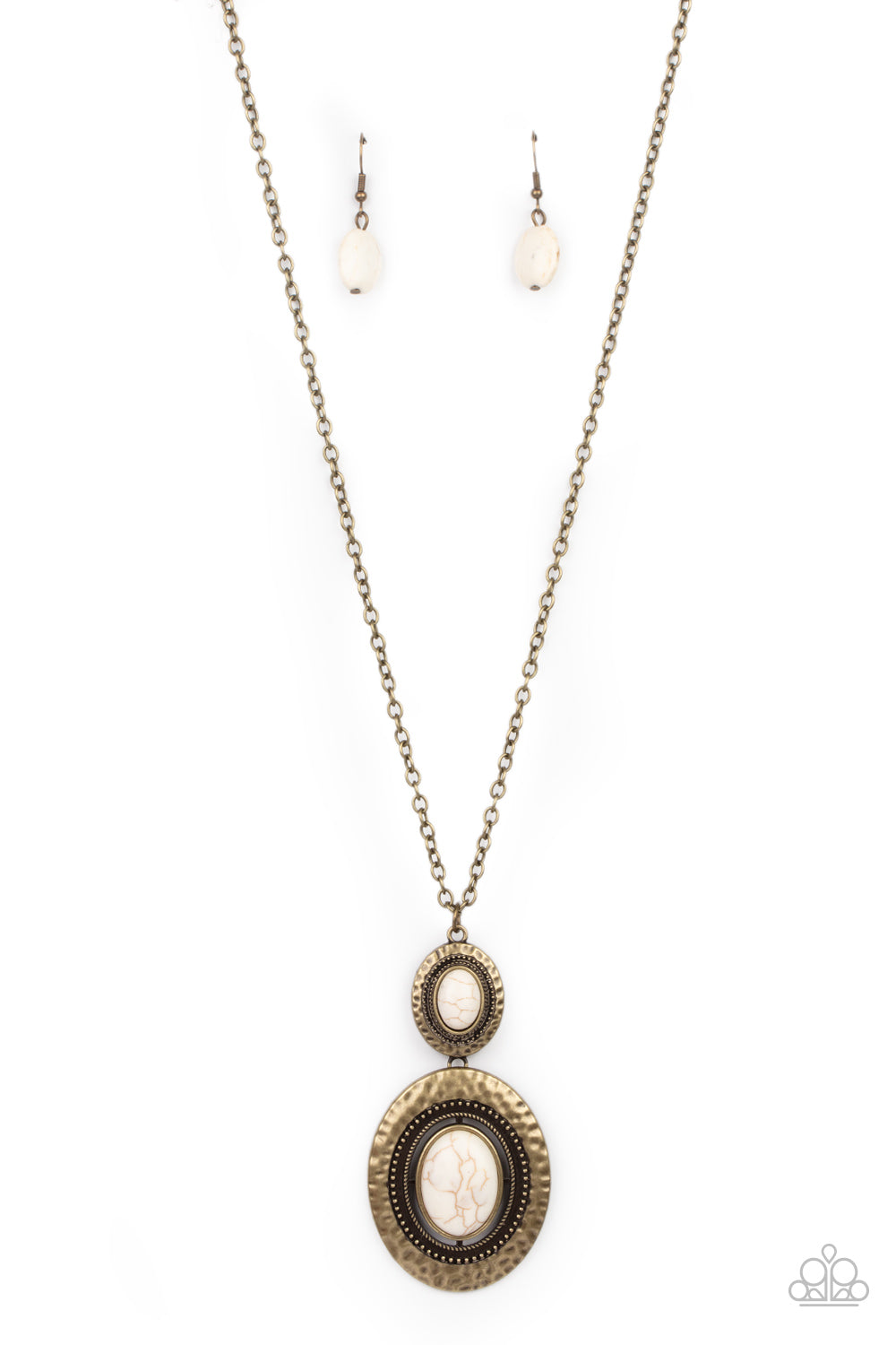 Southern Opera - Brass Cracked Stone Necklace Paparazzi N0676