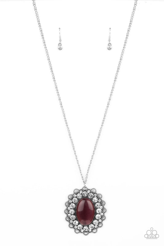 Oh My Medallion Purple Cat's Eye Necklace Paparazzi N0282