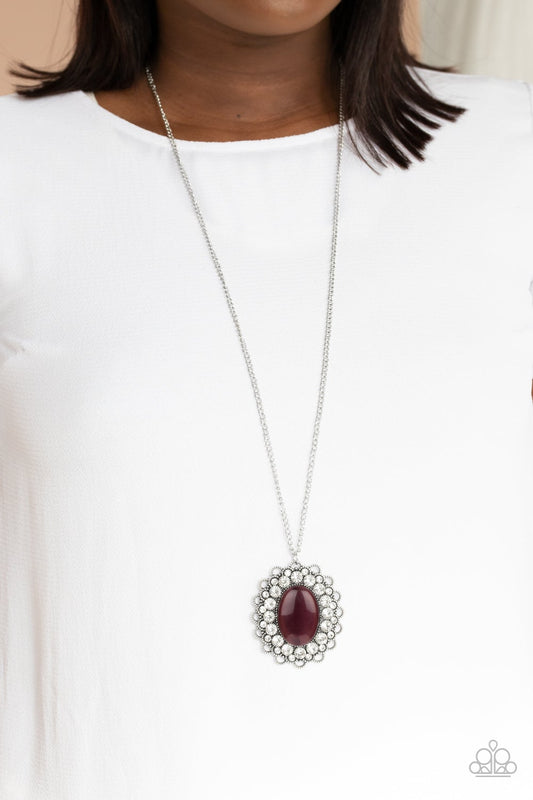 Oh My Medallion Purple Cat's Eye Necklace Paparazzi N0282