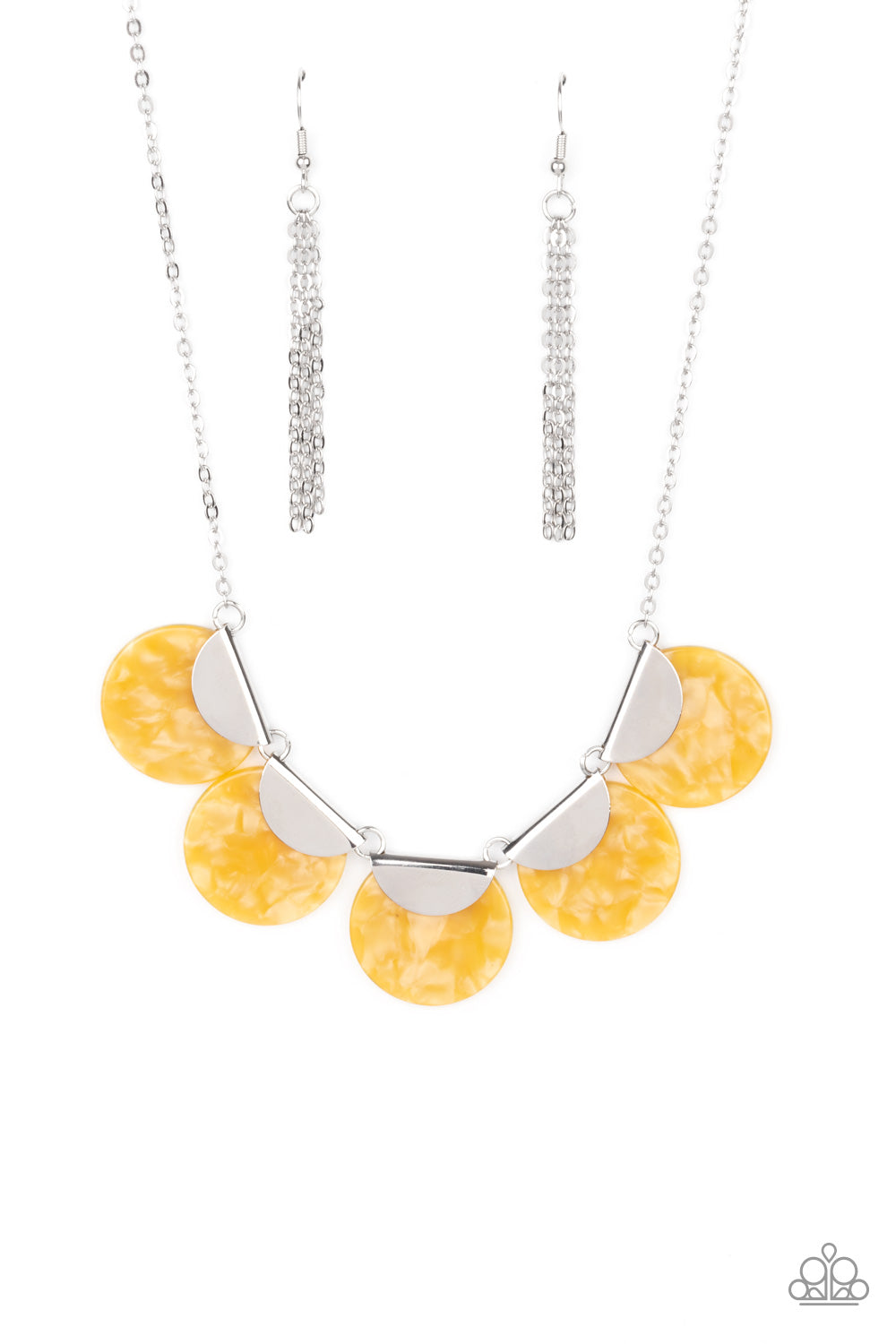 Mermaid Oasis - Yellow Iridescence Necklace Paparazzi N0808