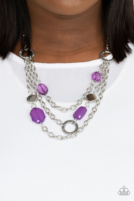 Oceanside Spa Purple Necklace Paparazzi N0609