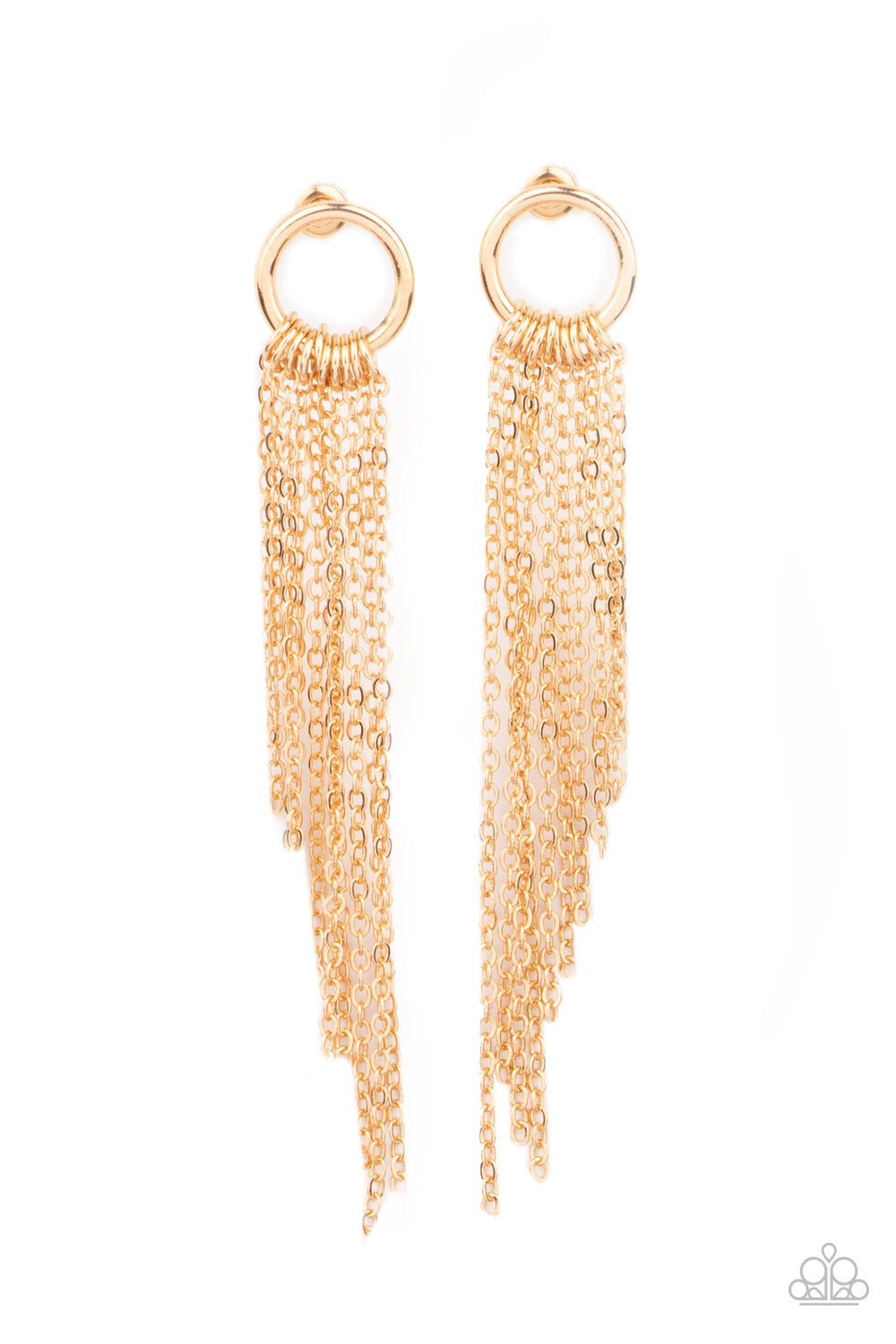 Divinely Dipping - Gold Earring Paparazzi E0261