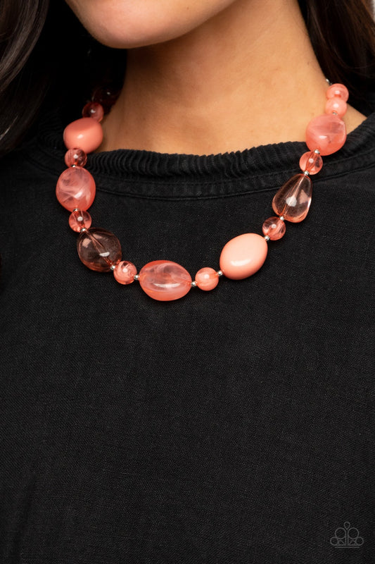 Staycation Stunner Orange Necklace Paparazzi N0240