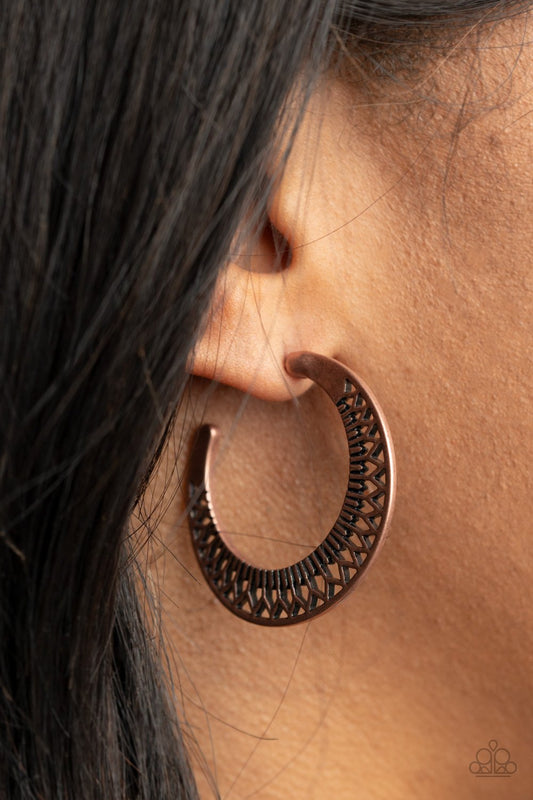 Bada Bloom! Copper Hoop Earring E0076