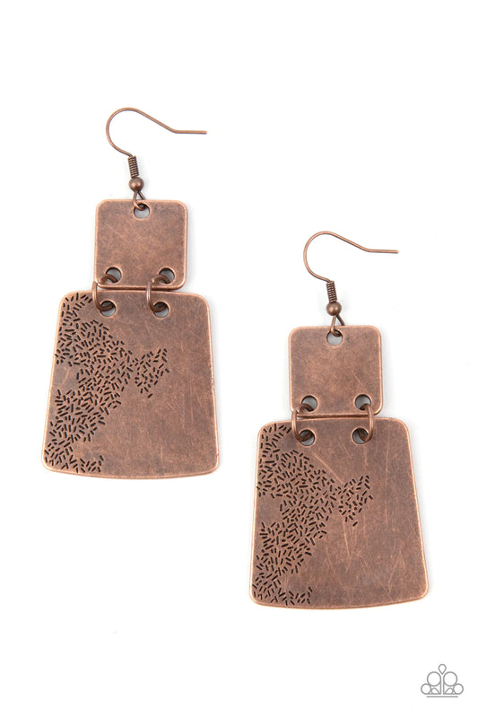 Tagging Along Copper Earring Paparazzi E0072