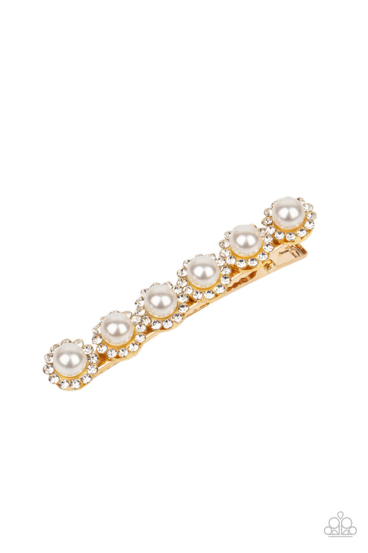 Polished Posh Gold Pearl Hair Clip Paparazzi H0093