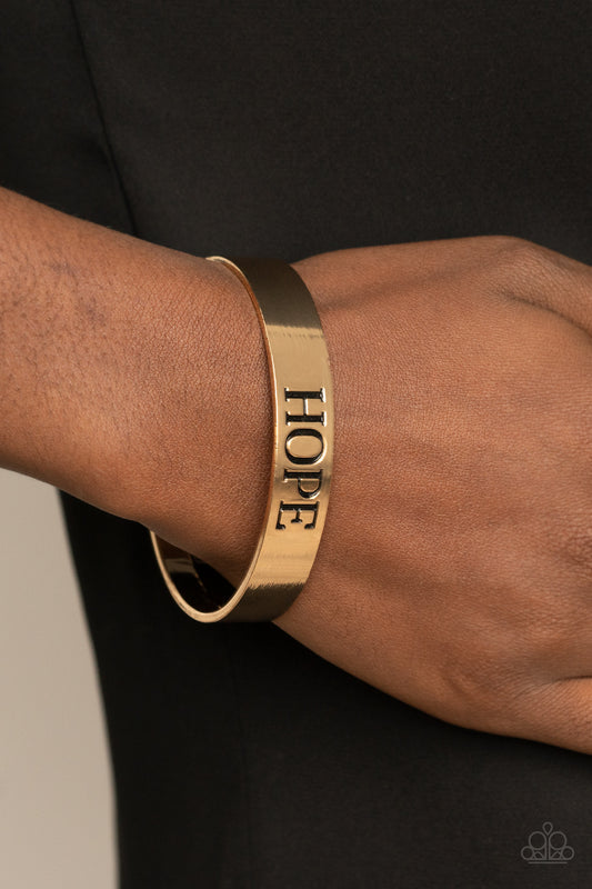 Hope Makes The World Go Round - Gold Urban Bracelet Paparazzi B0245