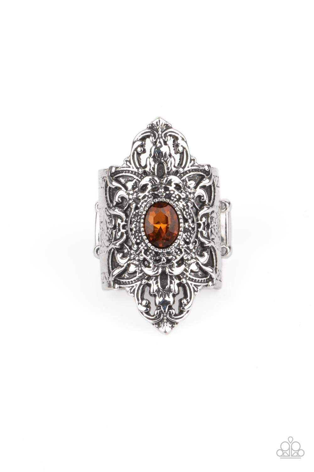 Perennial Posh - Brown Rhinestone Ring Paparazzi R0162