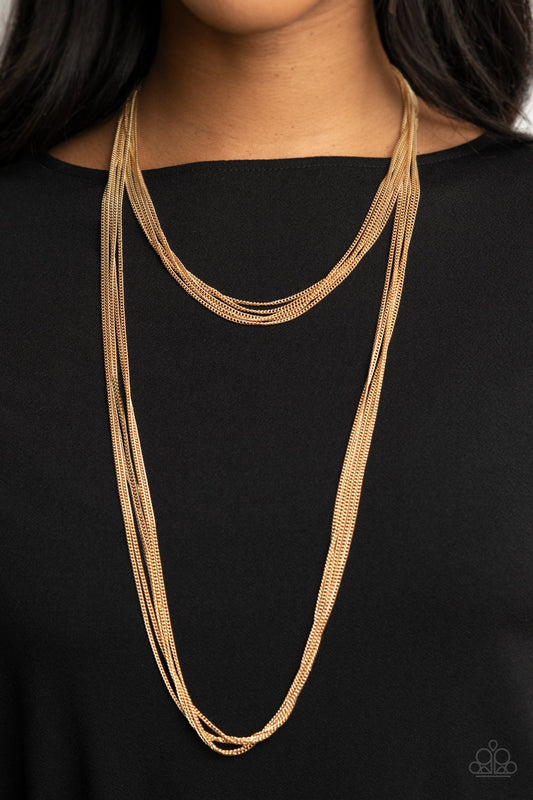 Save Your TIERS Gold Necklace Paparazzi N0490