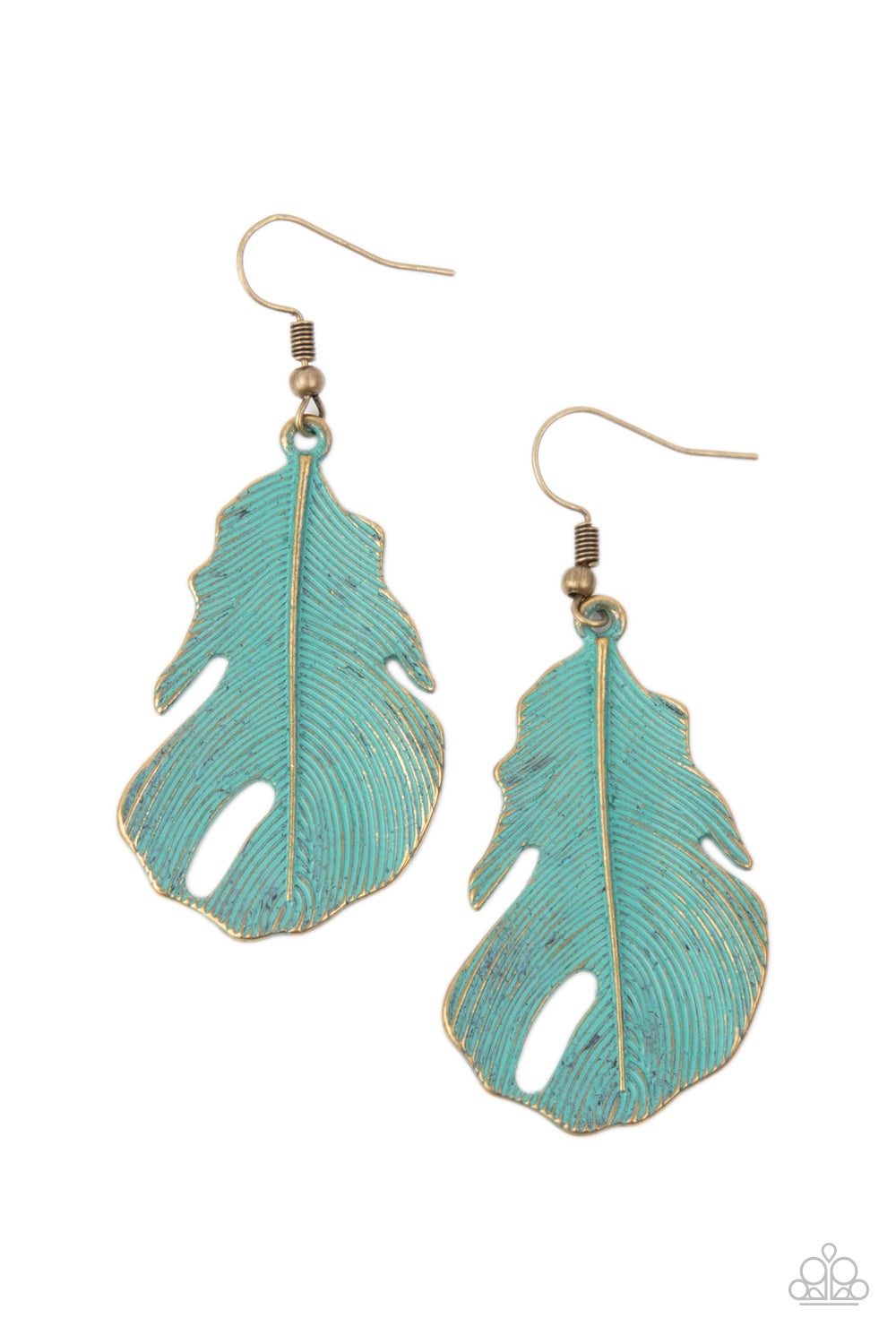 Heads Quill Roll Brass Earring Paparazzi E0153