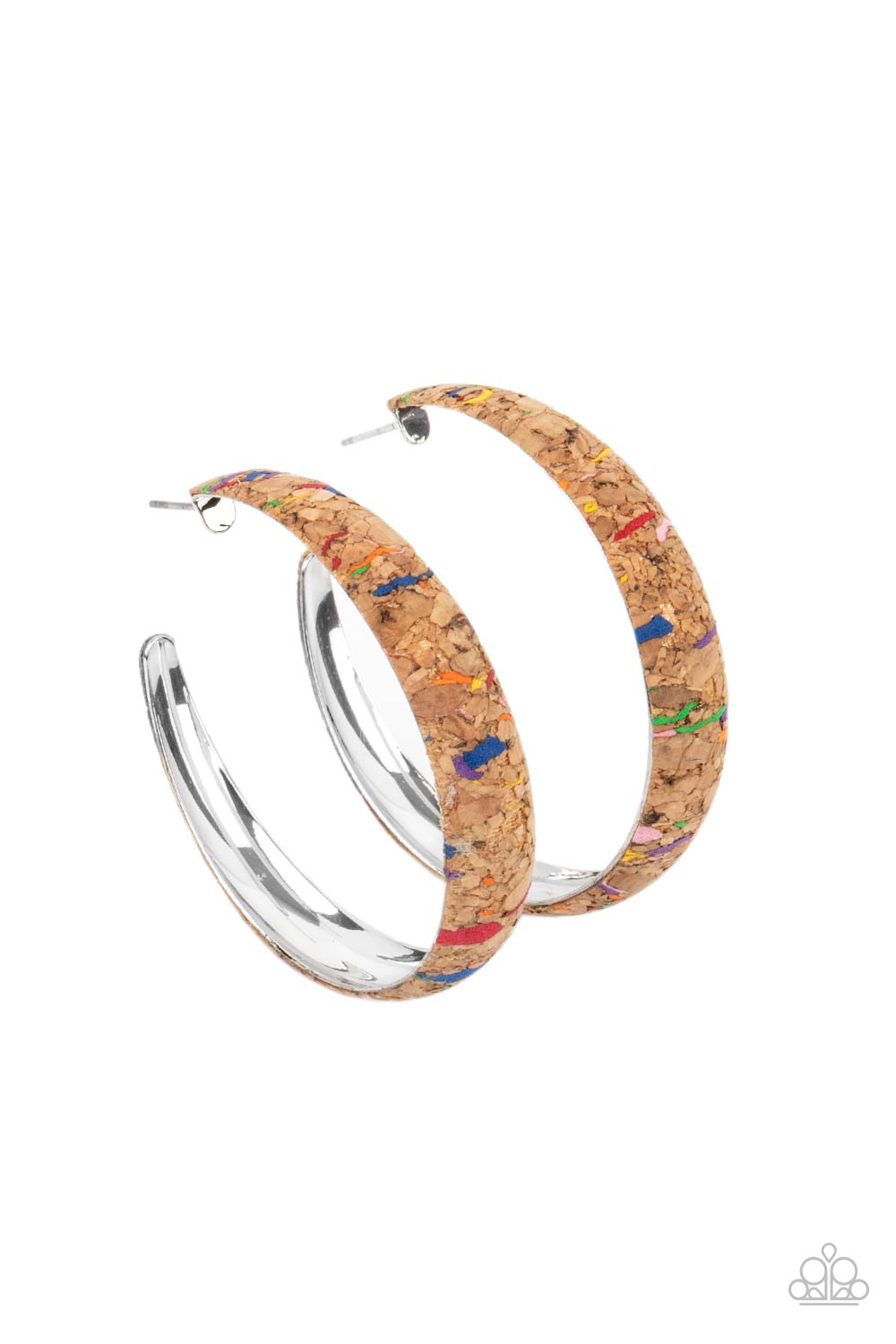 A CORK In The Road - Multi Colored Hoop Earring Paparazzi E0774