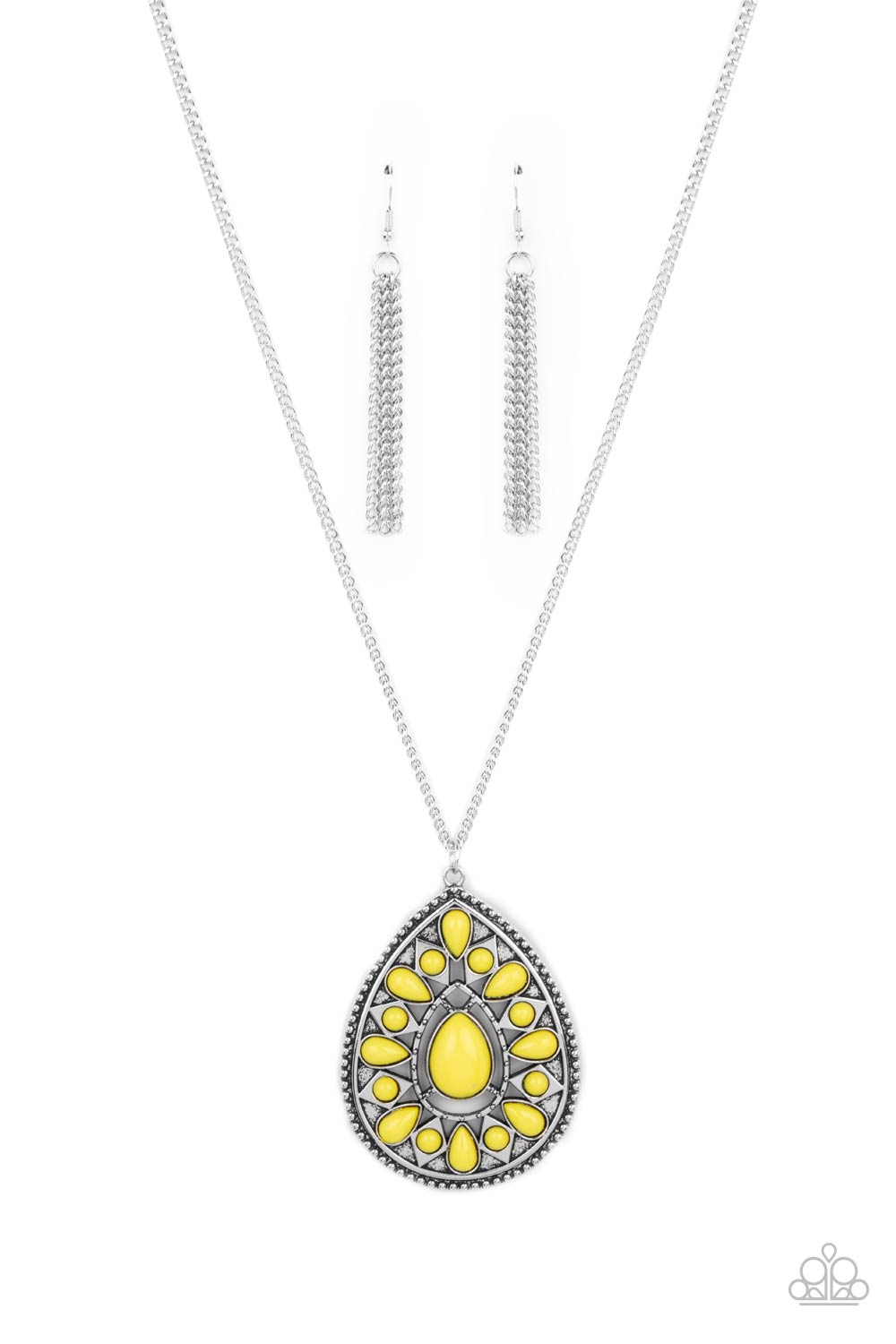 Retro Prairies - Yellow Necklace Paparazzi N0357