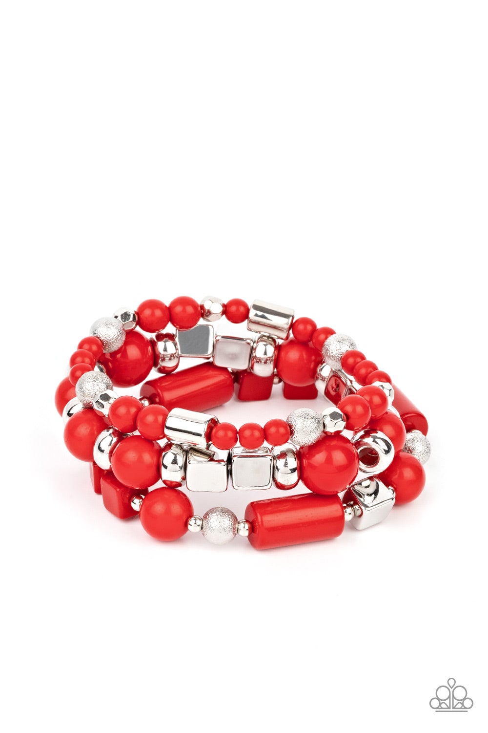 Perfectly Prismatic Red Stretch Bracelet Paparazzi B0108
