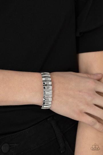 Across The HEIR-Waves Silver Bracelet Paparazzi B0121