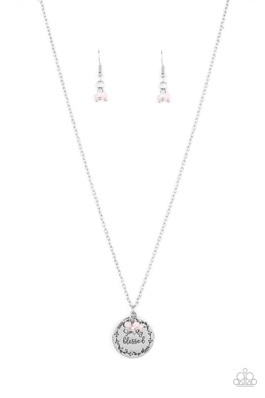 Simple Blessings Pink Inspirational "Simply Blessed" Necklace Paparazzi N0860
