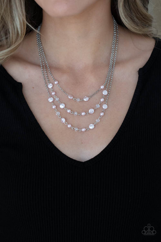 Let The Record GLOW Pink Necklace Paparazzi N0322